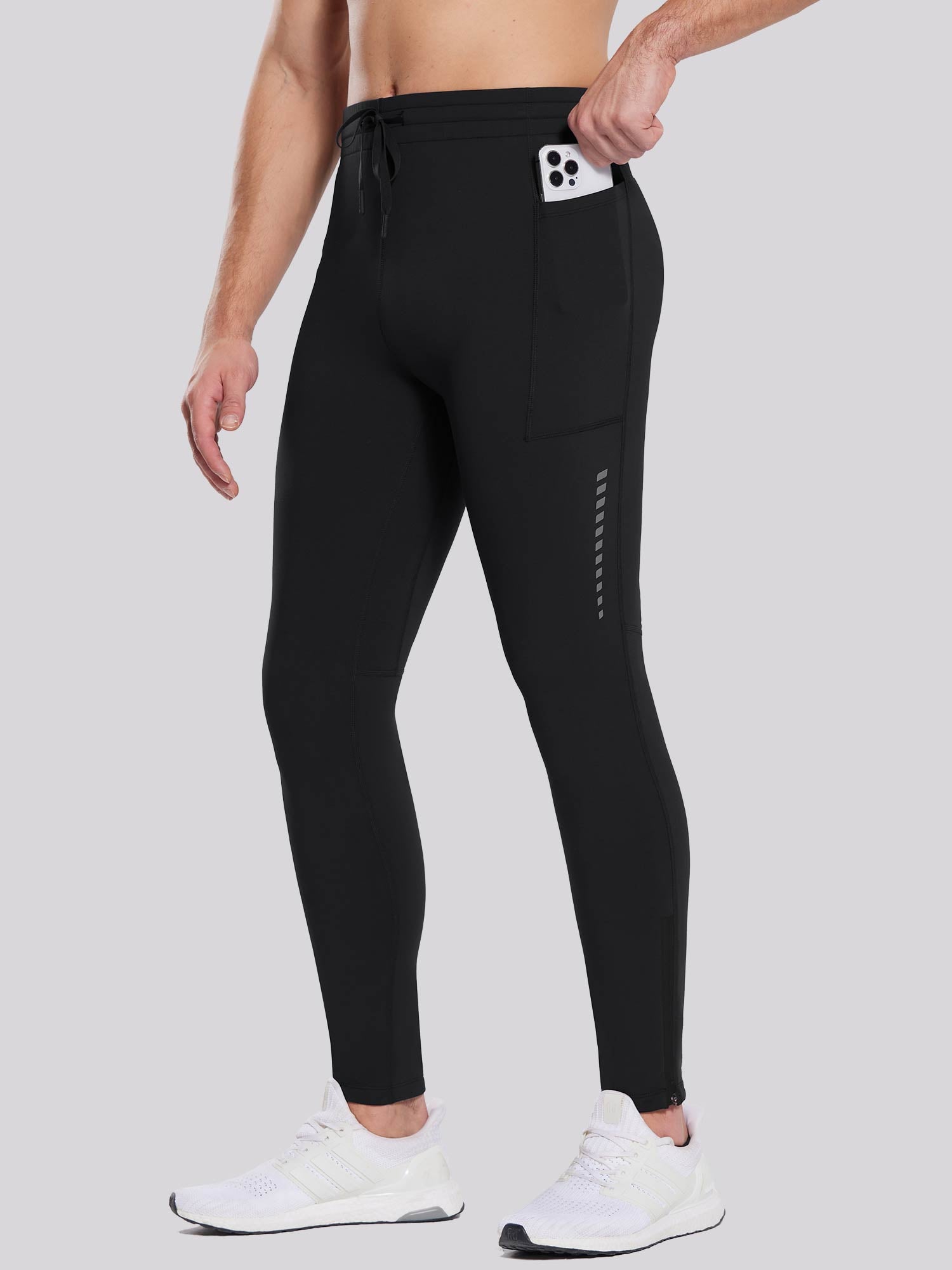 Herren Sporthose Winter Trainingshose Atmungsaktiv und Lang Tight Laufhose