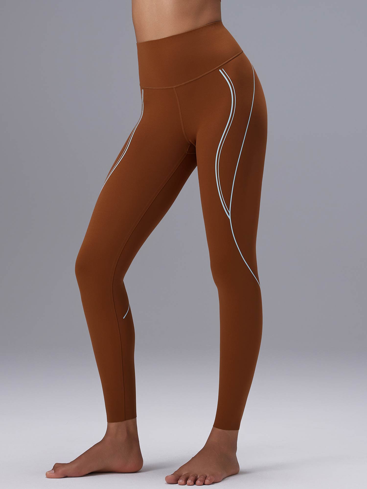 Freeleaf Gestreifte bedruckte Leggings mit hohem Bund 25" - DE-Baleaf