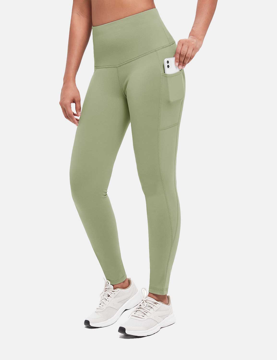 Damen Sport Leggings Winter Thermo Leggings wasserdichte Hohe Taille Fleece Gefütter Yogahose Blickdicht Slim Fit Wandern Laufhose mit Taschen