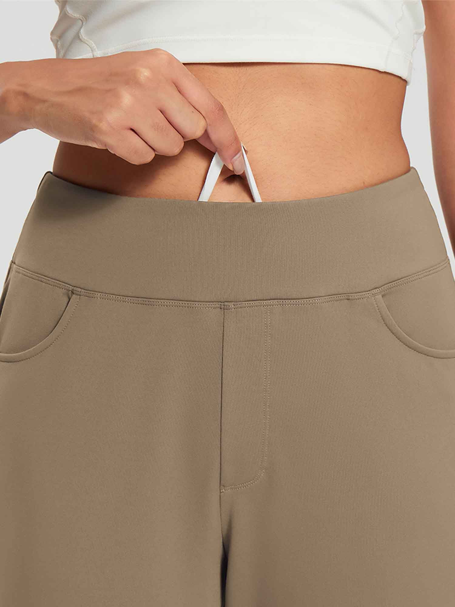 Damen Winter Stretch Wanderhose Schnelltrocken Leichte mit Reißverschlusstasche Freizeithose