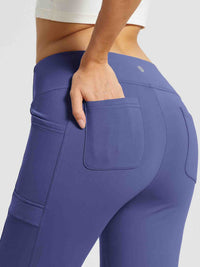 Yoga-Style-Leggings mit Fleecefutter hoher Taille und geradem Bein mit Taschen