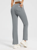 Yoga-Style-Leggings mit Fleecefutter hoher Taille und geradem Bein mit Taschen