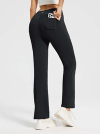 Yoga-Style-Leggings mit Fleecefutter hoher Taille und geradem Bein mit Taschen