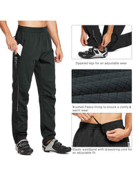 Herren Fahrradhose Thermo Fleece Wasserdicht Radhose Warm Wanderhose Lang Radlerhose für Winter Outdoor Radfahren