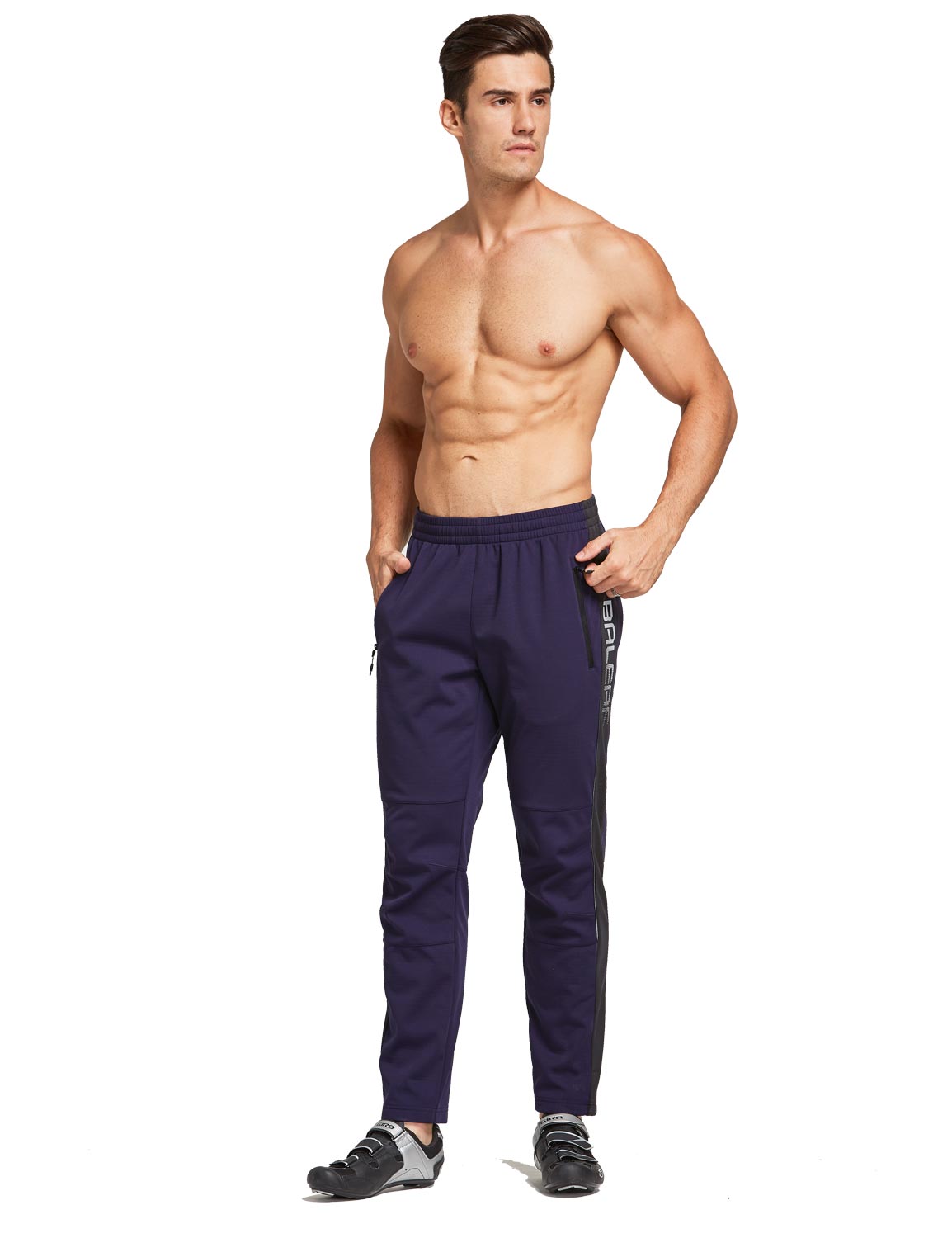 Herren Fahrradhose Thermo Fleece Wasserdicht Radhose Warm Wanderhose Lang Radlerhose für Winter Outdoor Radfahren