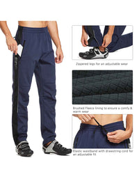 Herren Fahrradhose Thermo Fleece Wasserdicht Radhose Warm Wanderhose Lang Radlerhose für Winter Outdoor Radfahren