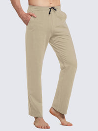 Herren Baumwolle Freizeithose Gerades Bein Sporthose Herren Lang mit Taschen