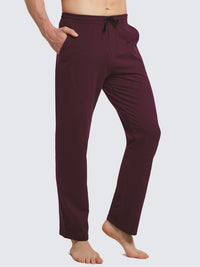 Herren Baumwolle Freizeithose Gerades Bein Sporthose Herren Lang mit Taschen