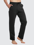 Herren Baumwolle Freizeithose Gerades Bein Sporthose Herren Lang mit Taschen