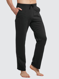 Herren Baumwolle Freizeithose Gerades Bein Sporthose Herren Lang mit Taschen