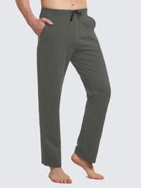 Herren Baumwolle Freizeithose Gerades Bein Sporthose Herren Lang mit Taschen