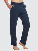 Herren Baumwolle Freizeithose Gerades Bein Sporthose Herren Lang mit Taschen