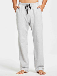 Herren Baumwolle Freizeithose Gerades Bein Sporthose Herren Lang mit Taschen