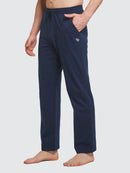 Herren Baumwolle Freizeithose Gerades Bein Sporthose Herren Lang mit Taschen