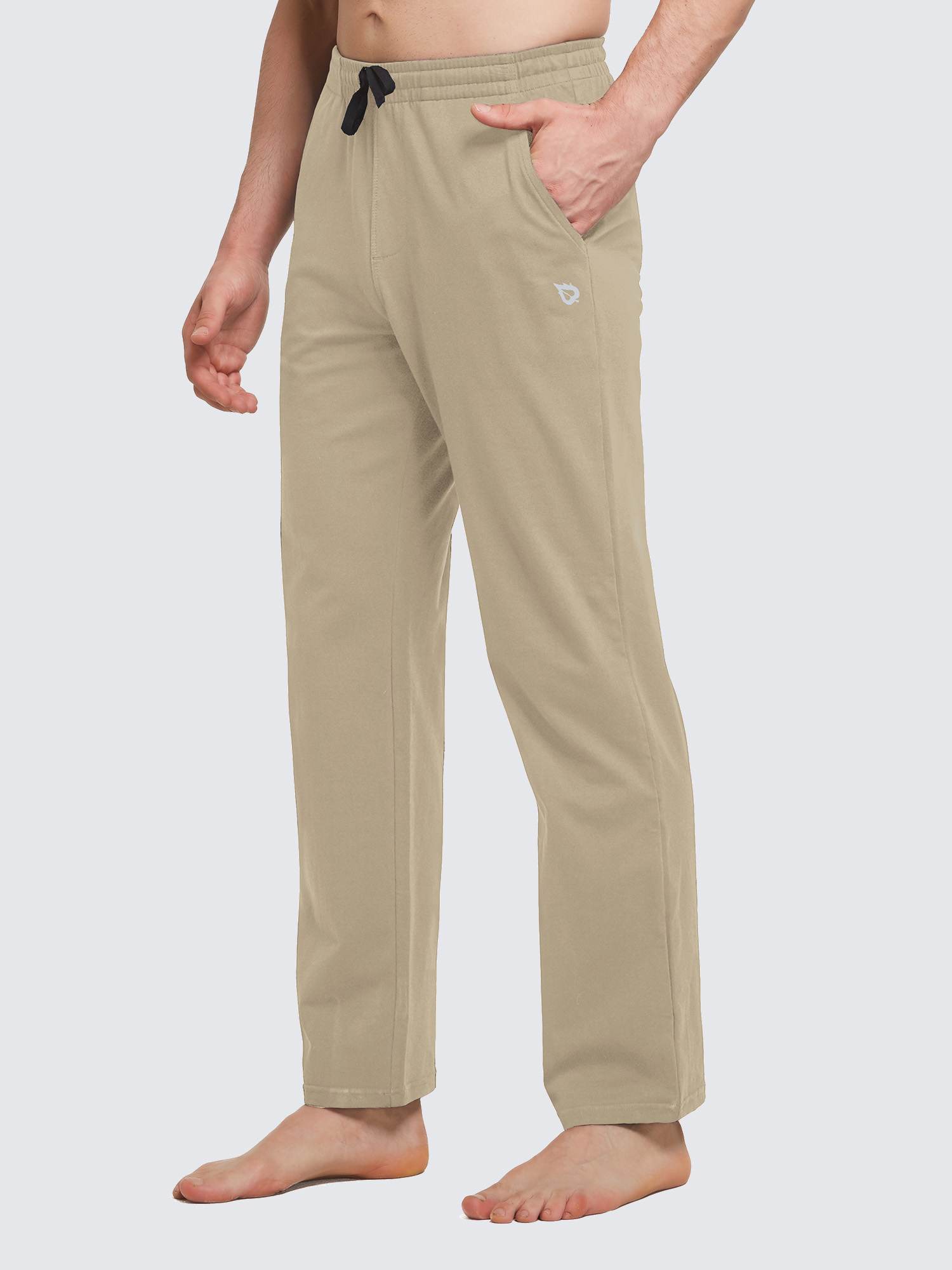 Herren Baumwolle Freizeithose Gerades Bein Sporthose Herren Lang mit Taschen