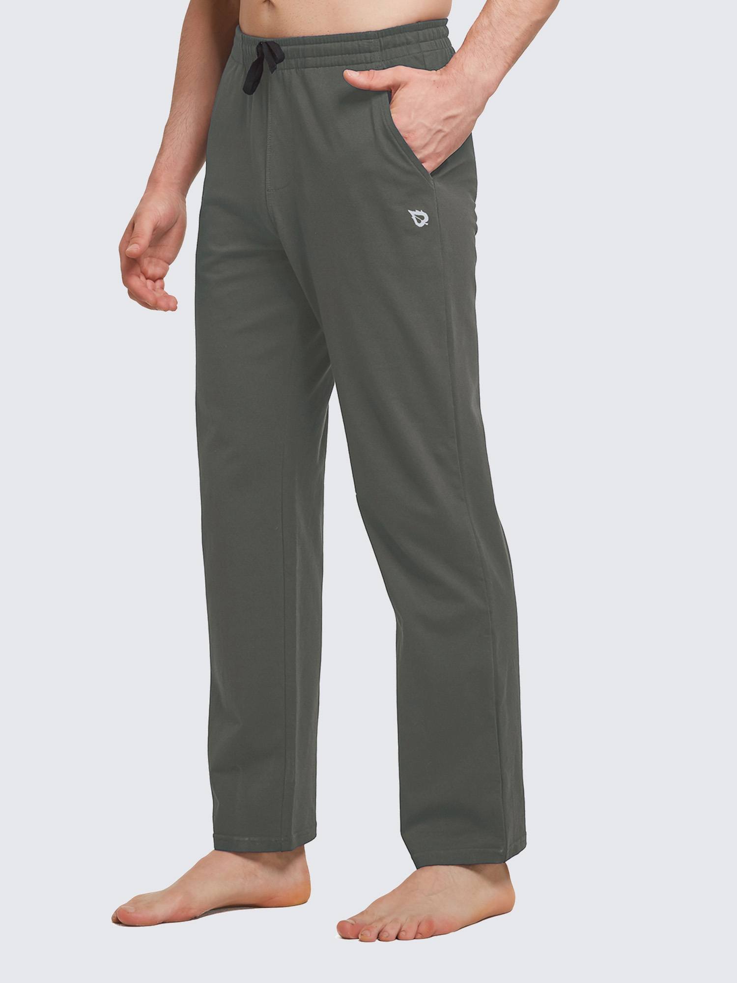 Herren Baumwolle Freizeithose Gerades Bein Sporthose Herren Lang mit Taschen