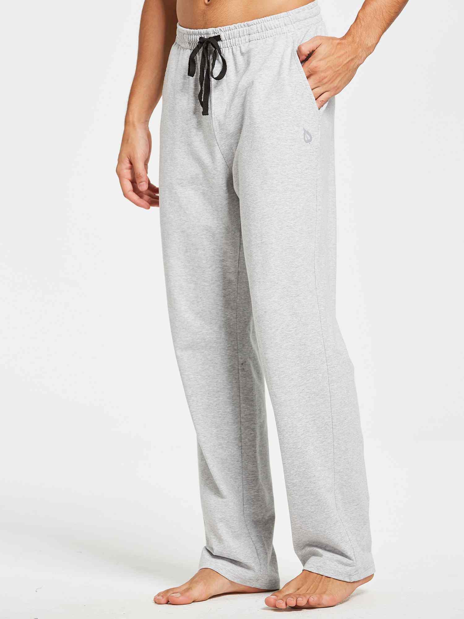 Herren Baumwolle Freizeithose Gerades Bein Sporthose Herren Lang mit Taschen