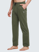 Herren Baumwolle Freizeithose Gerades Bein Sporthose Herren Lang mit Taschen