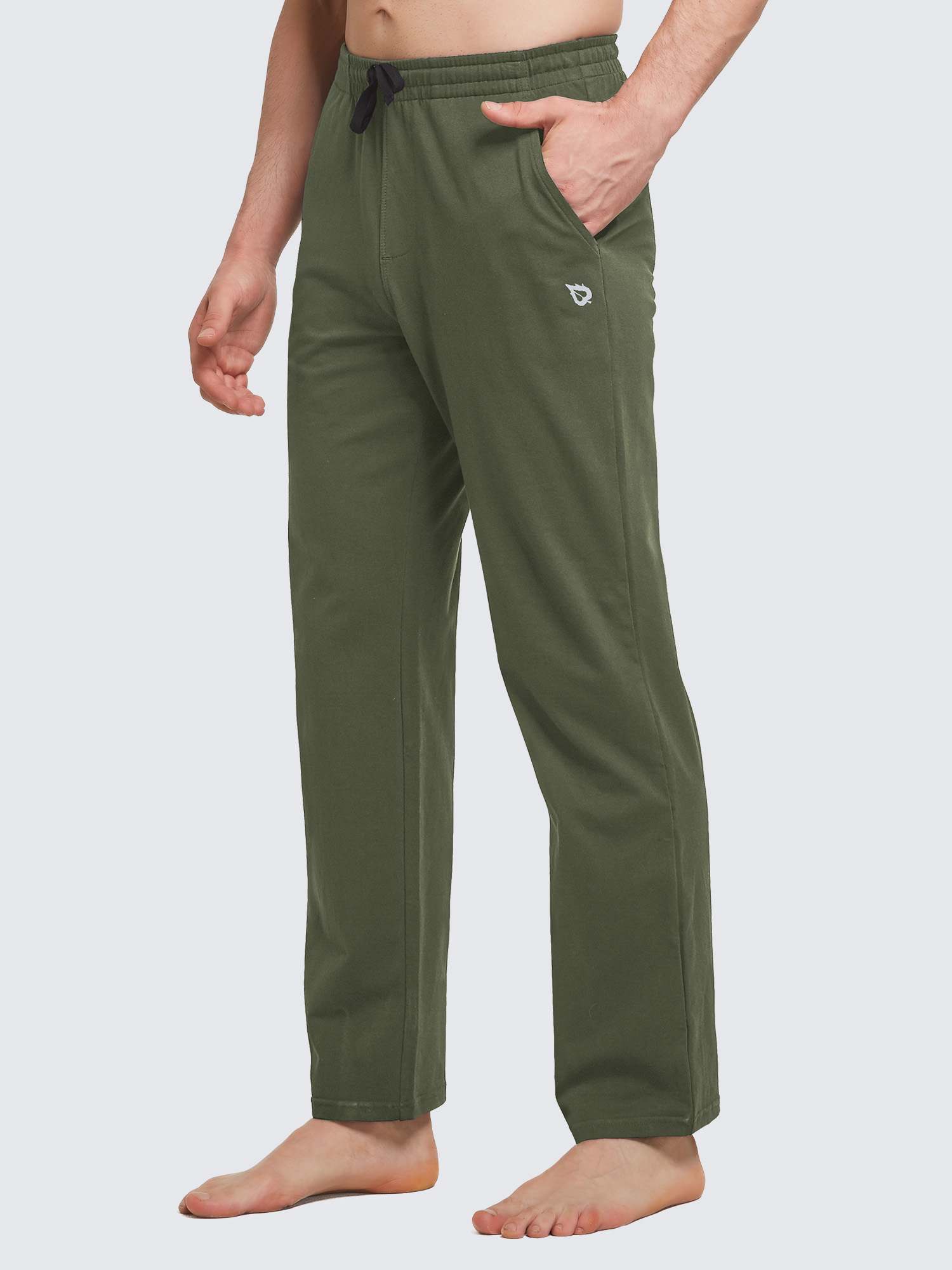 Herren Baumwolle Freizeithose Gerades Bein Sporthose Herren Lang mit Taschen