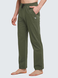 Herren Baumwolle Freizeithose Gerades Bein Sporthose Herren Lang mit Taschen