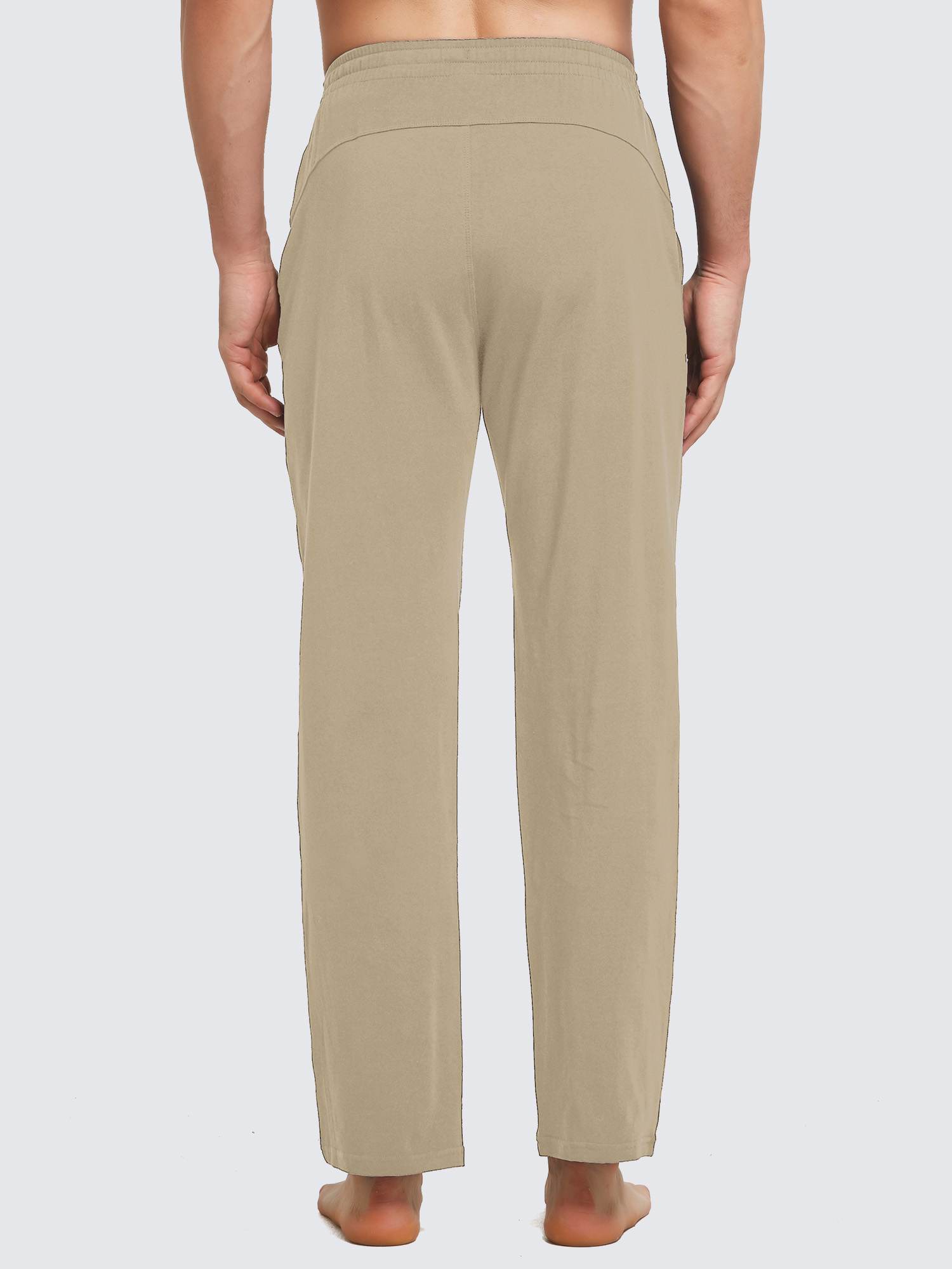 Herren Baumwolle Freizeithose Gerades Bein Sporthose Herren Lang mit Taschen