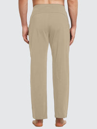 Herren Baumwolle Freizeithose Gerades Bein Sporthose Herren Lang mit Taschen