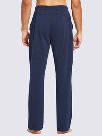 Herren Baumwolle Freizeithose Gerades Bein Sporthose Herren Lang mit Taschen