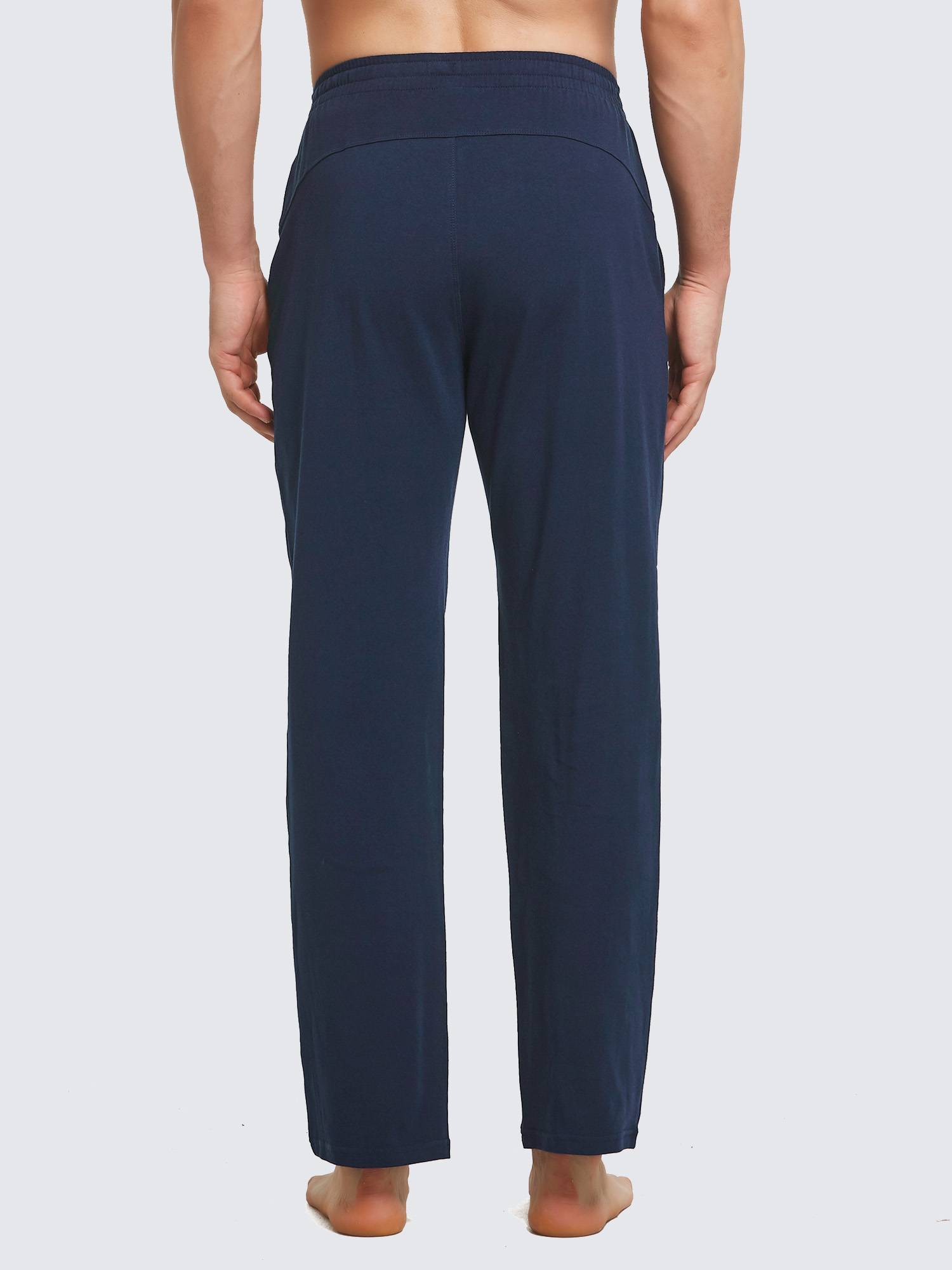 Herren Baumwolle Freizeithose Gerades Bein Sporthose Herren Lang mit Taschen