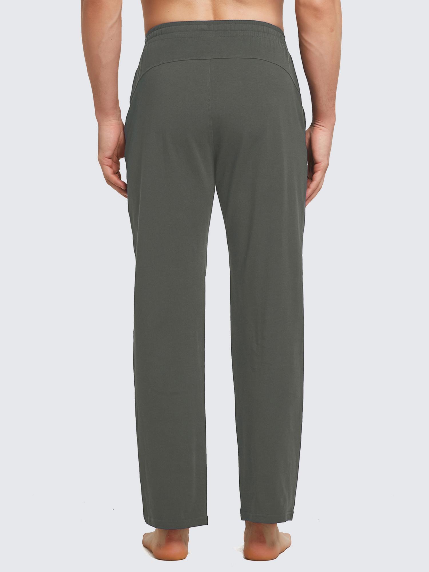 Herren Baumwolle Freizeithose Gerades Bein Sporthose Herren Lang mit Taschen