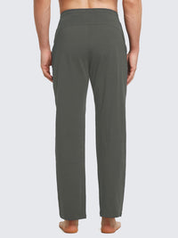Herren Baumwolle Freizeithose Gerades Bein Sporthose Herren Lang mit Taschen