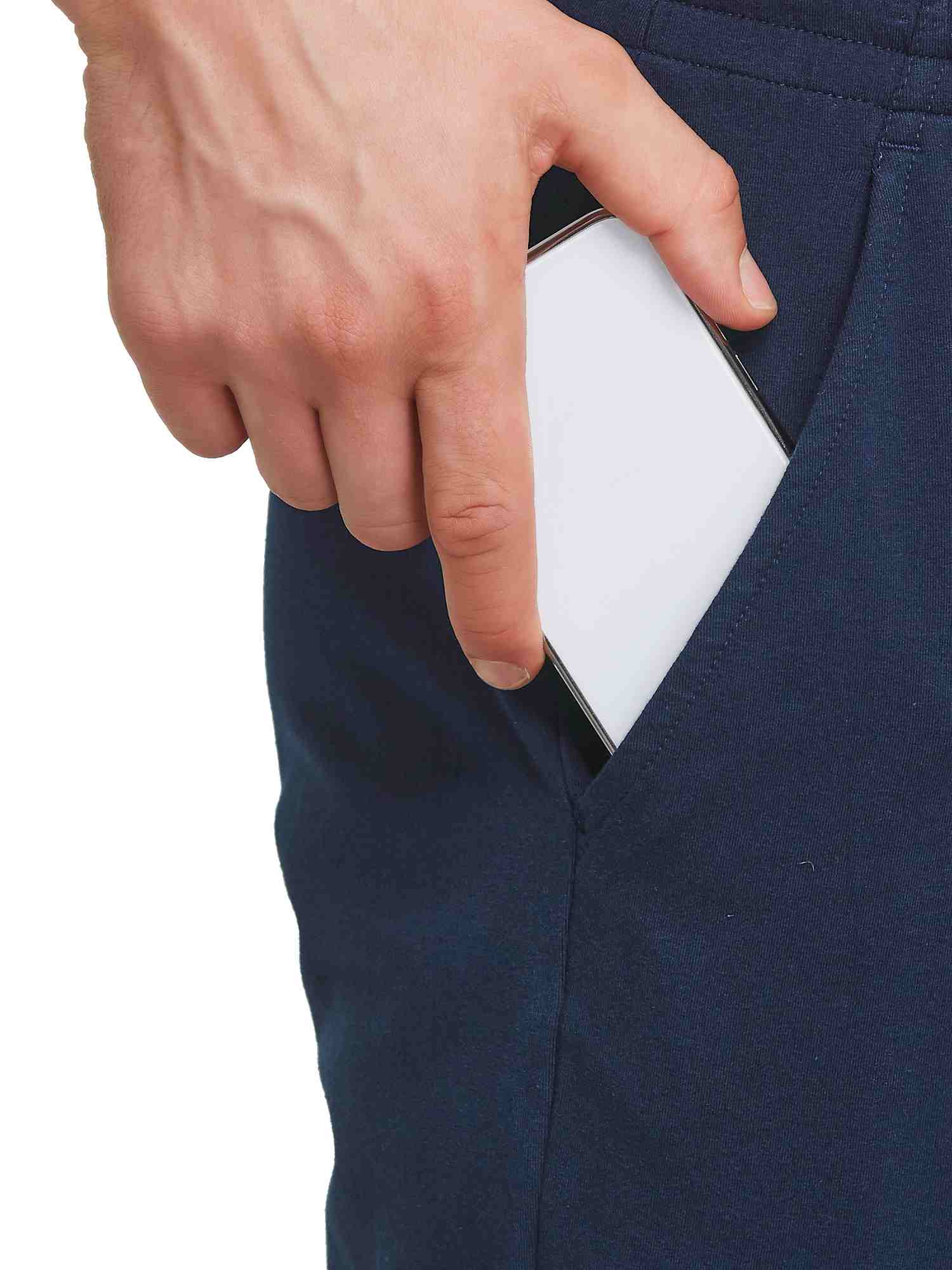 Herren Baumwolle Freizeithose Gerades Bein Sporthose Herren Lang mit Taschen