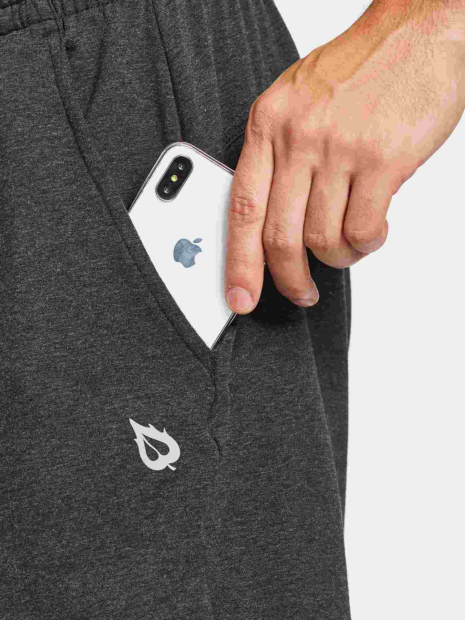 Herren Baumwolle Freizeithose Gerades Bein Sporthose Herren Lang mit Taschen