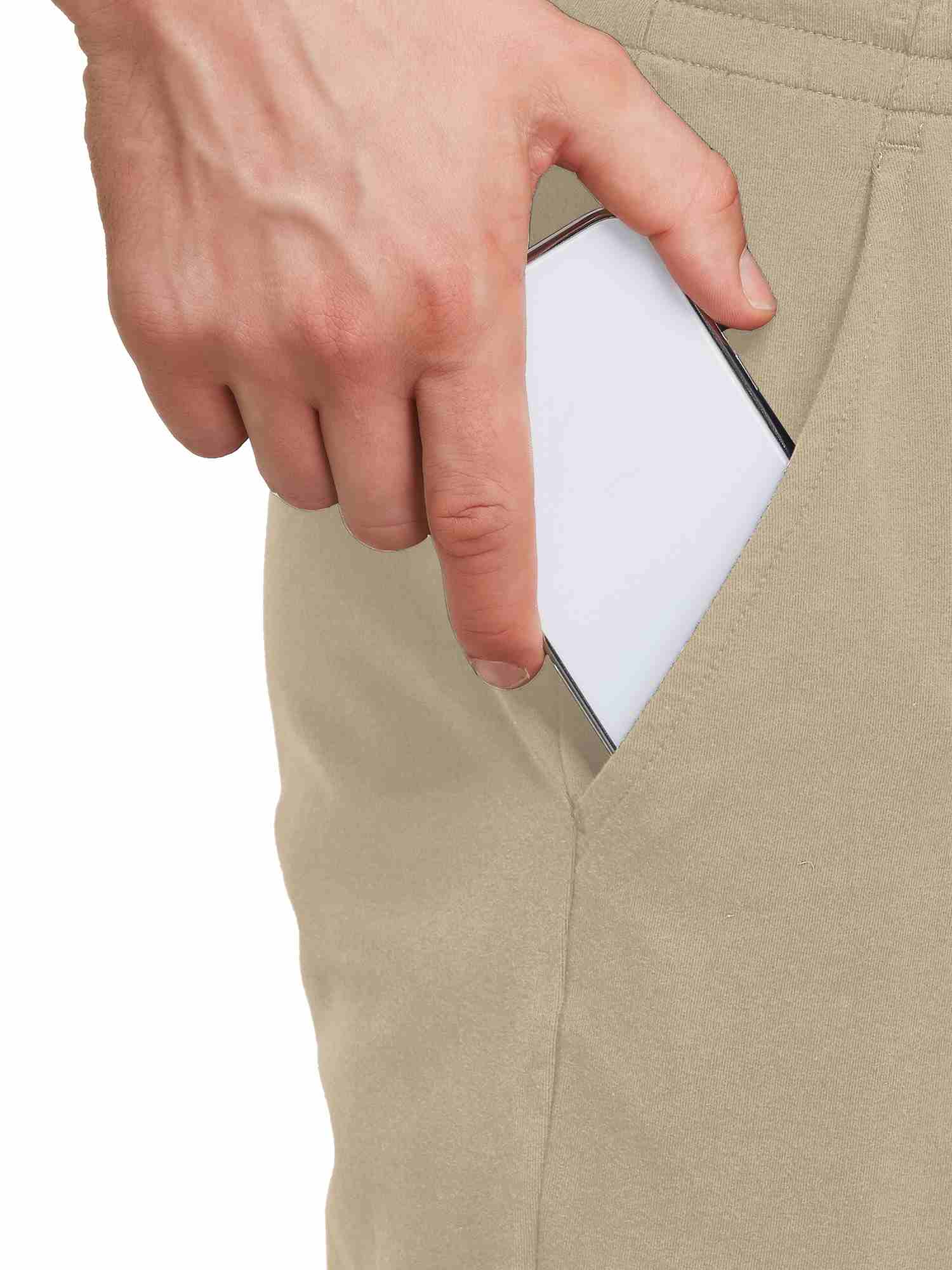 Herren Baumwolle Freizeithose Gerades Bein Sporthose Herren Lang mit Taschen