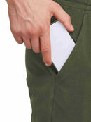 Herren Baumwolle Freizeithose Gerades Bein Sporthose Herren Lang mit Taschen