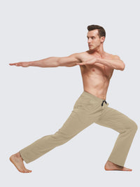 Herren Baumwolle Freizeithose Gerades Bein Sporthose Herren Lang mit Taschen