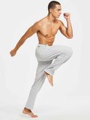 Herren Baumwolle Freizeithose Gerades Bein Sporthose Herren Lang mit Taschen