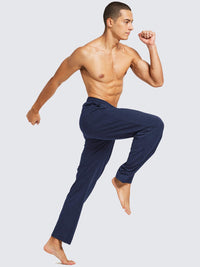 Herren Baumwolle Freizeithose Gerades Bein Sporthose Herren Lang mit Taschen