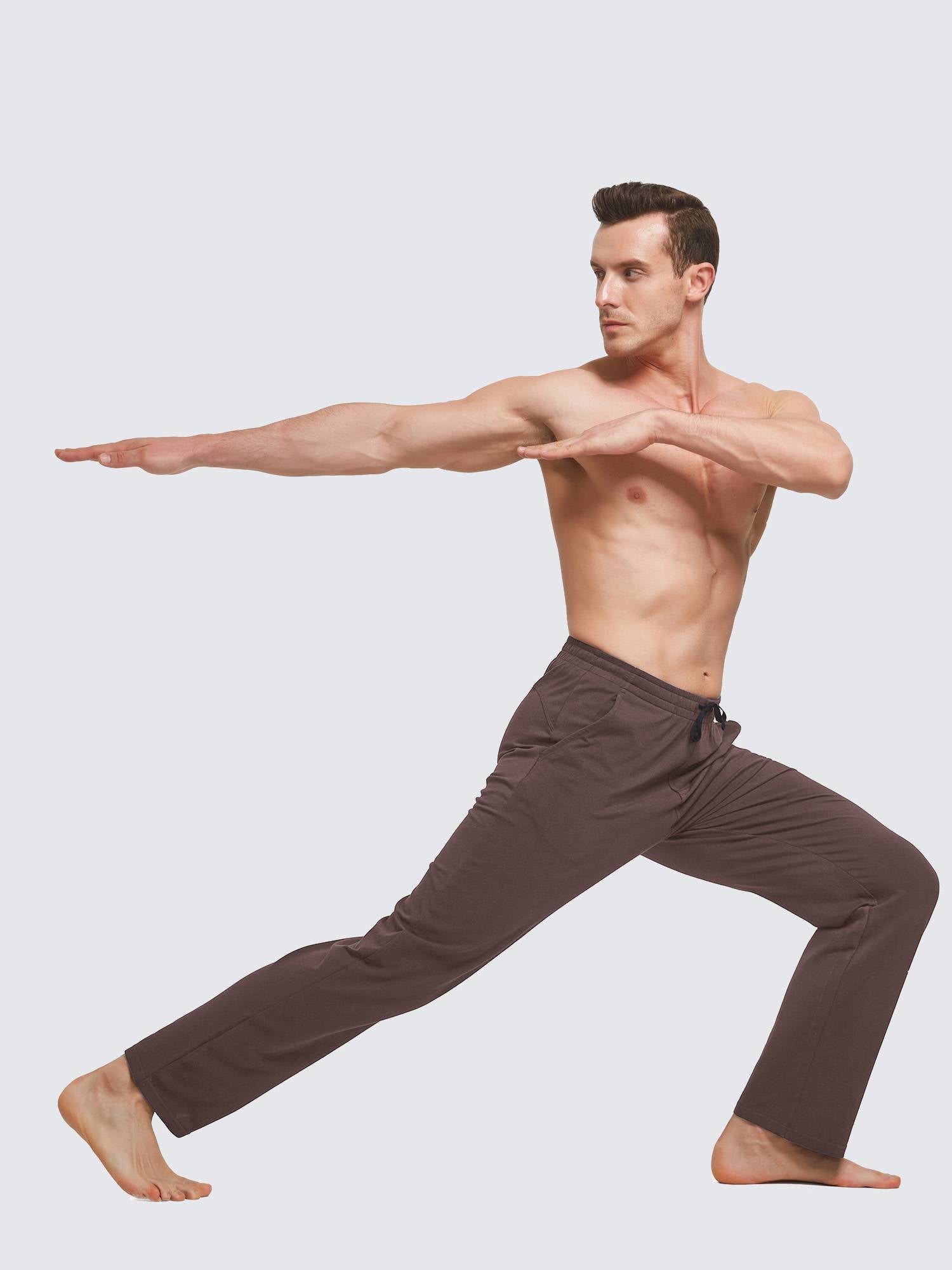 Herren Baumwolle Freizeithose Gerades Bein Sporthose Herren Lang mit Taschen