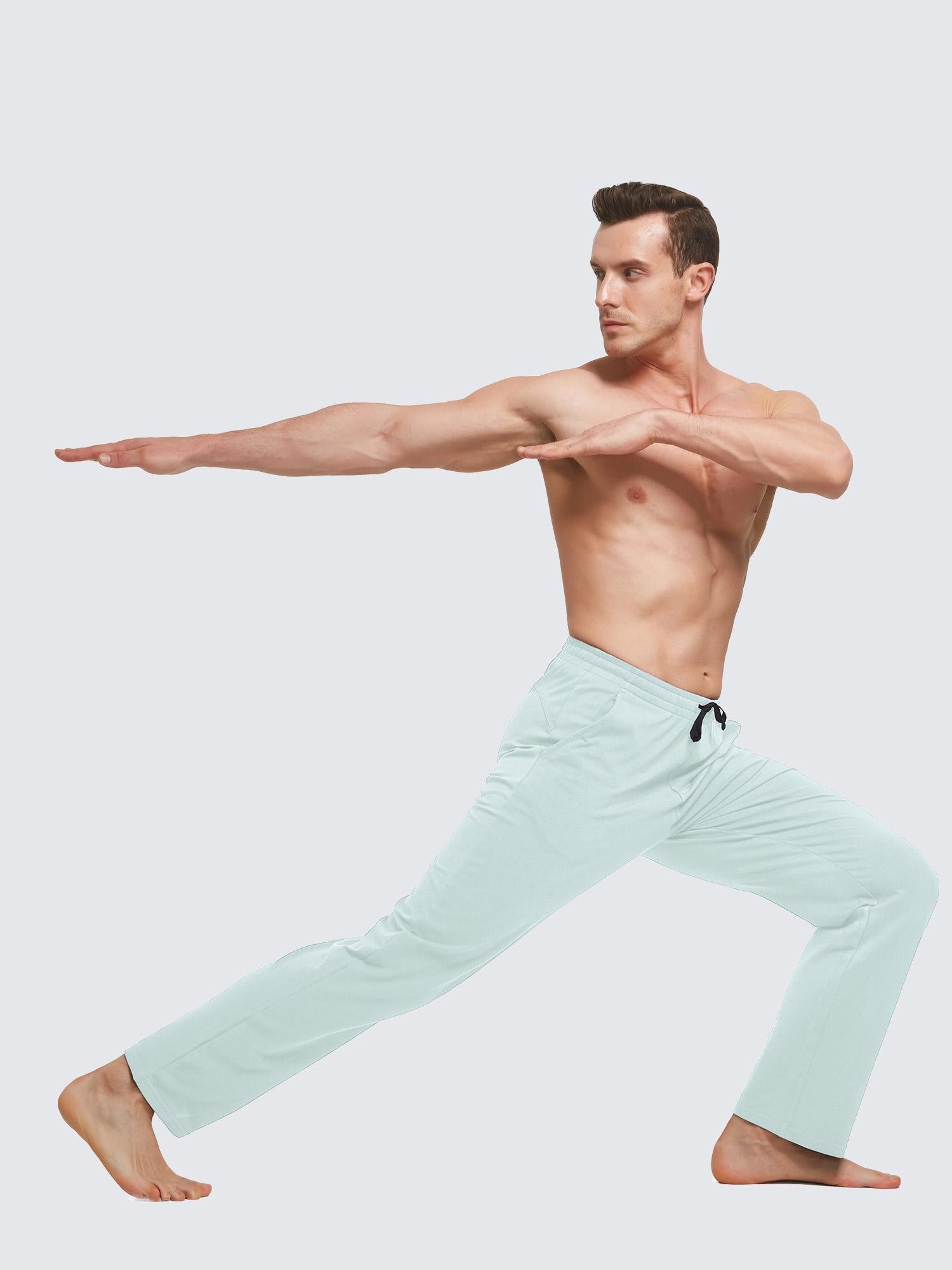 Herren Baumwolle Freizeithose Gerades Bein Sporthose Herren Lang mit Taschen