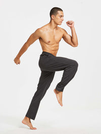 Herren Baumwolle Freizeithose Gerades Bein Sporthose Herren Lang mit Taschen