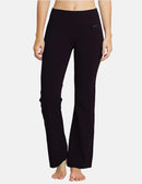 Damen Flare Yogahose Leggings lang mit Taschen warm Fitness Hose