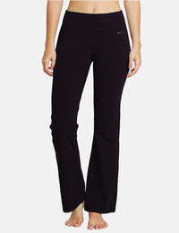 Damen Flare Yogahose Leggings lang mit Taschen warm Fitness Hose