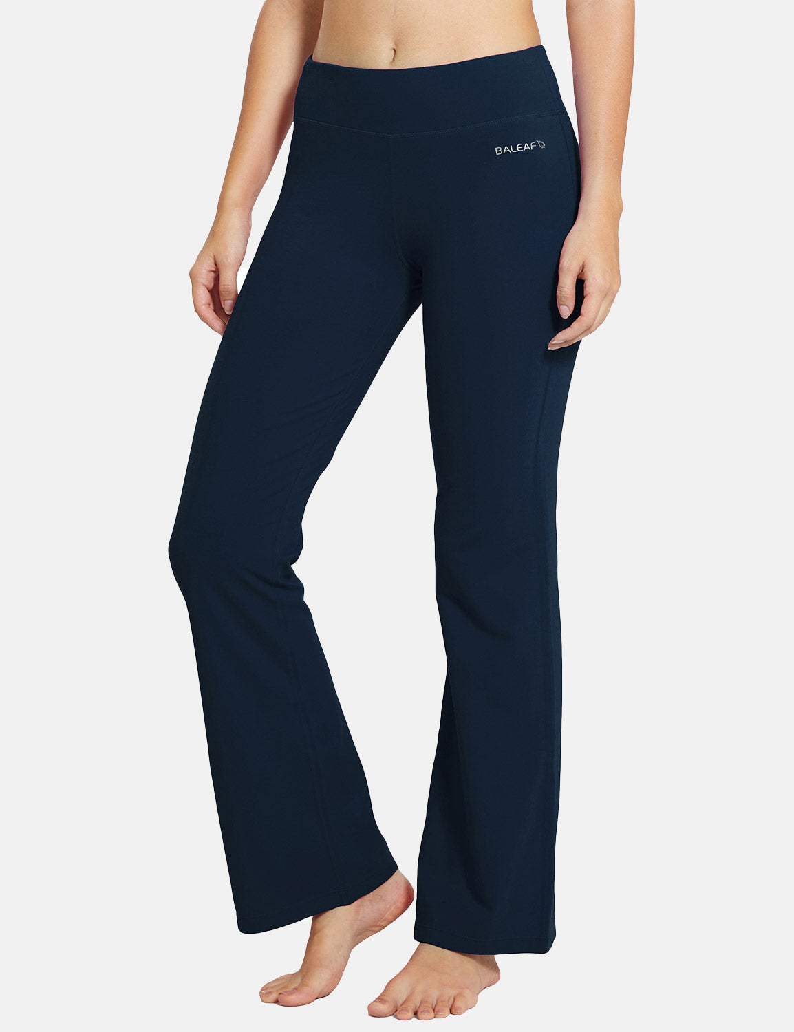 Damen Flare Yogahose Leggings lang mit Taschen warm Fitness Hose