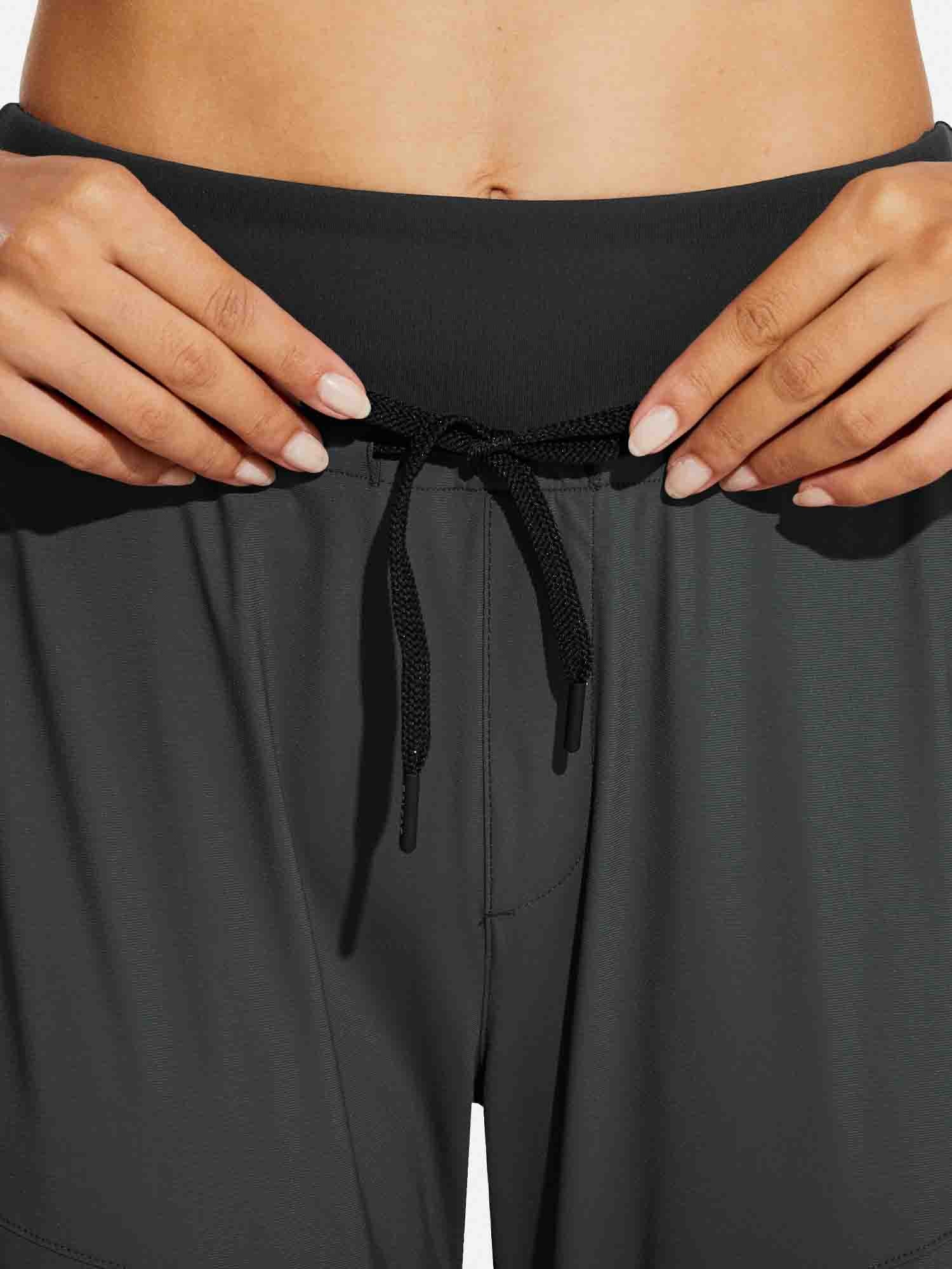 Damen Cargo Jogginghose 25'' Leichte Wanderhose Atmungskativ Schnelltrocknend Workout Lounge Funktionshose