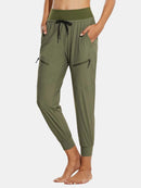 Damen Cargo Jogginghose 25'' Leichte Wanderhose Atmungskativ Schnelltrocknend Workout Lounge Funktionshose