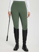 Damen Winter-Reithose Fleece-Reithose Vollbesatz Taschen Leggings