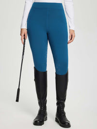 Damen Winter-Reithose Fleece-Reithose Vollbesatz Taschen Leggings