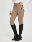 Damen Winter-Reithose Fleece-Reithose Vollbesatz Taschen Leggings