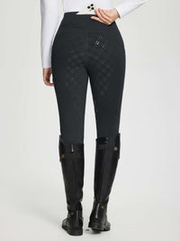 Damen Winter-Reithose Fleece-Reithose Vollbesatz Taschen Leggings