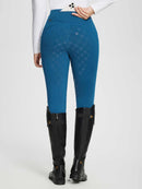 Damen Winter-Reithose Fleece-Reithose Vollbesatz Taschen Leggings